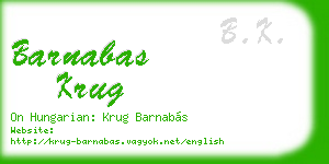 barnabas krug business card